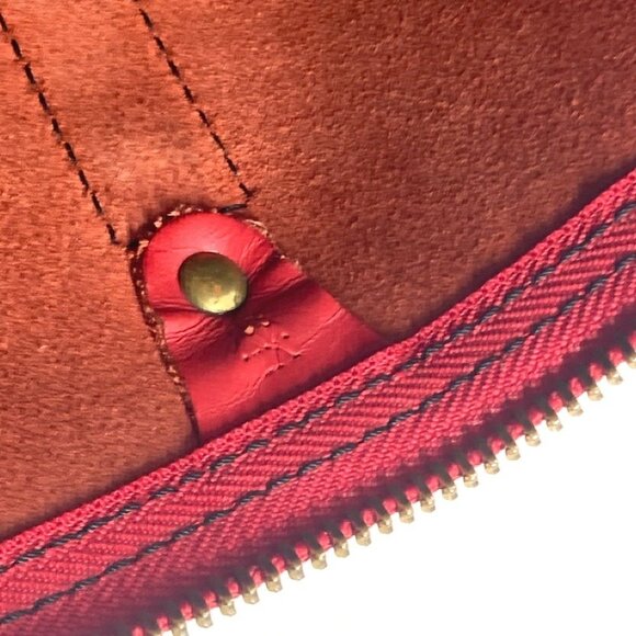 LOUIS VUITTON Red Leather Keepall 50 Boston Bag - Picture 13 of 16